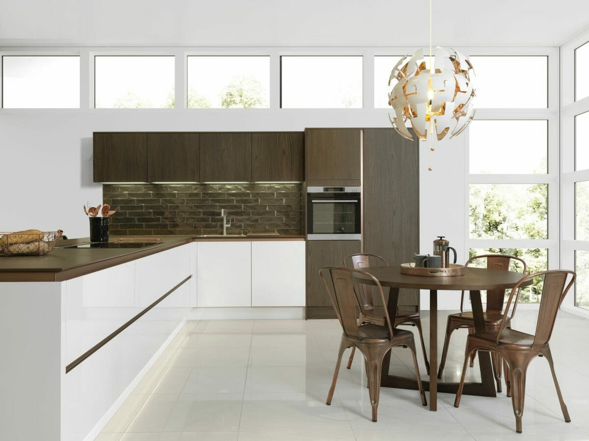 Linear Matt Walnut Gloss Pure White Copper Trim Main Shot 1600x1600 2
