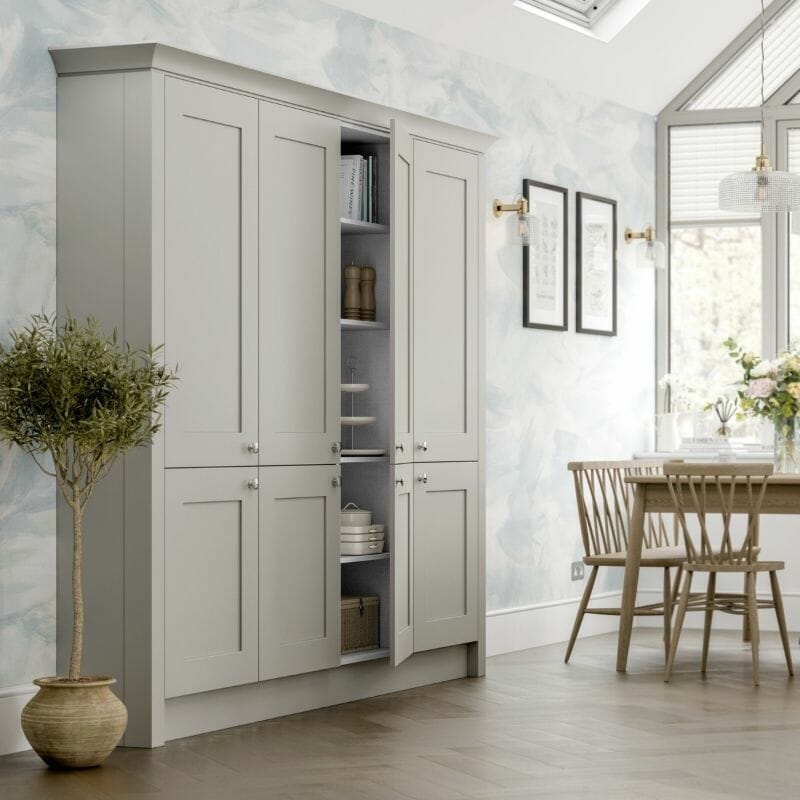 Grey Wooden Kitchen Cabinet