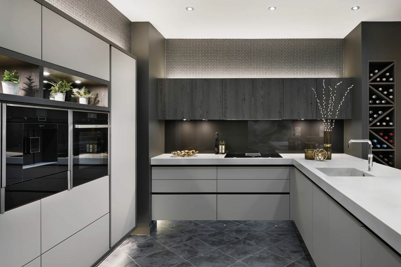 Modern white handlesless kitchen Modern white handlesless kitchen