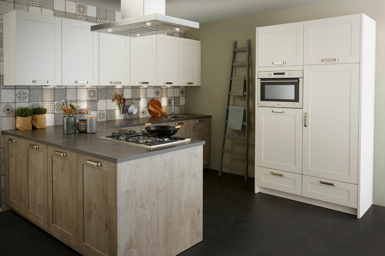 Wooden and white modern kitchen Wooden and white modern kitchen
