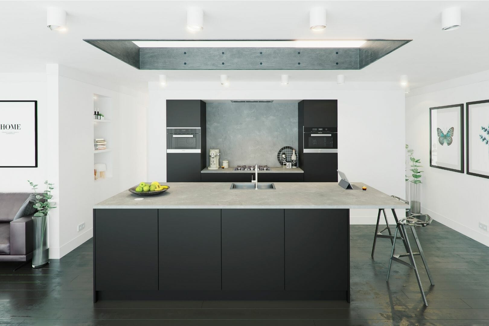Black and Marble modern kitchen Black and Marble modern kitchen