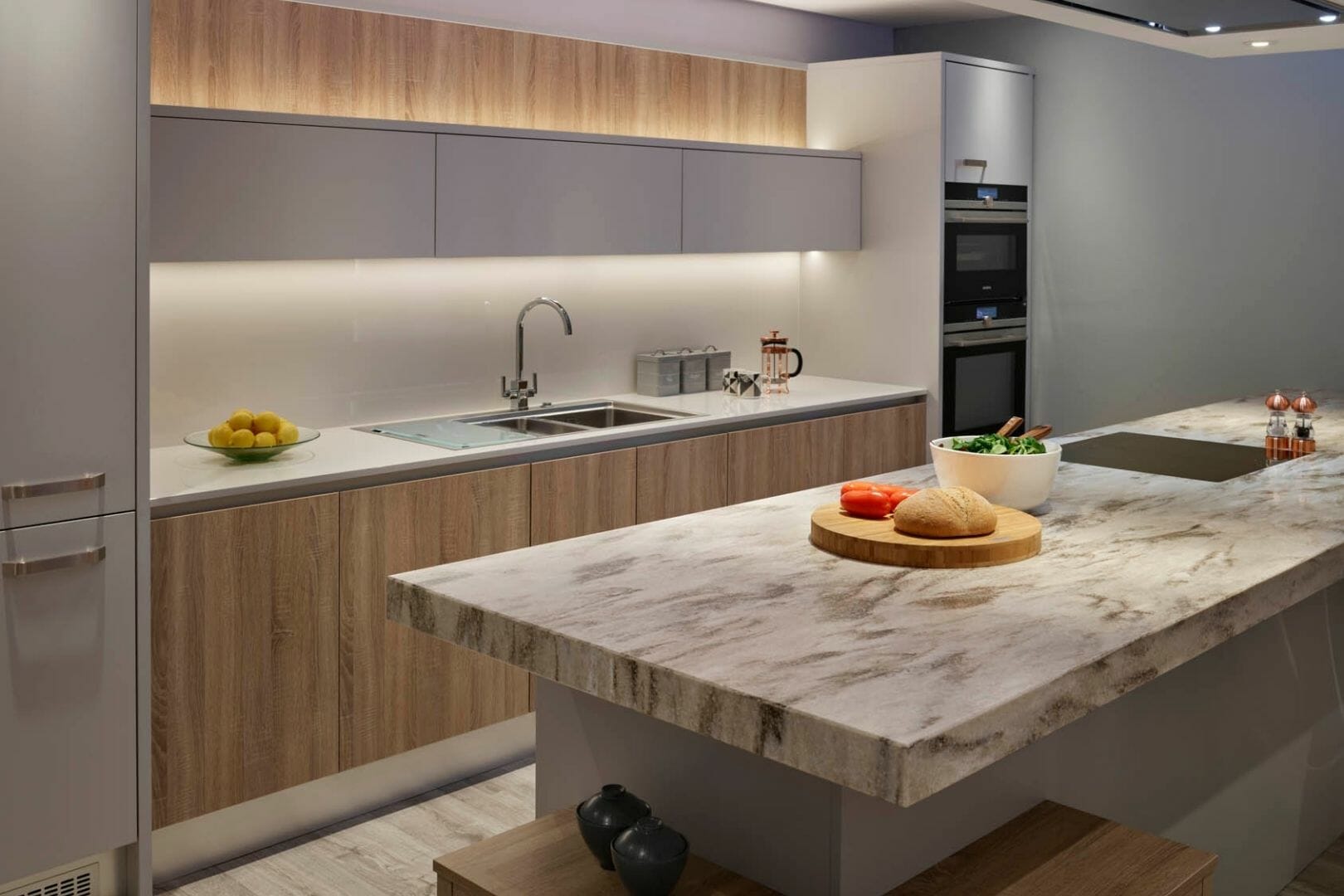 Wooden and marble kitchen Wooden and marble kitchen