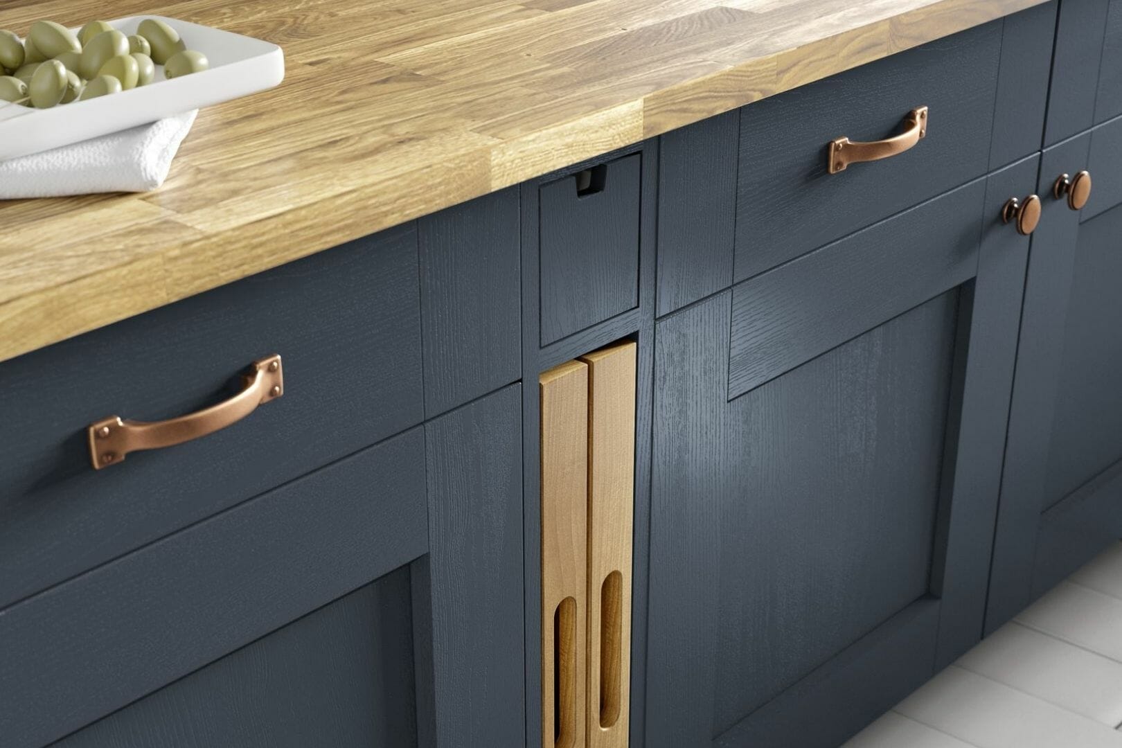 Navy an copper kitchen Navy an copper kitchen