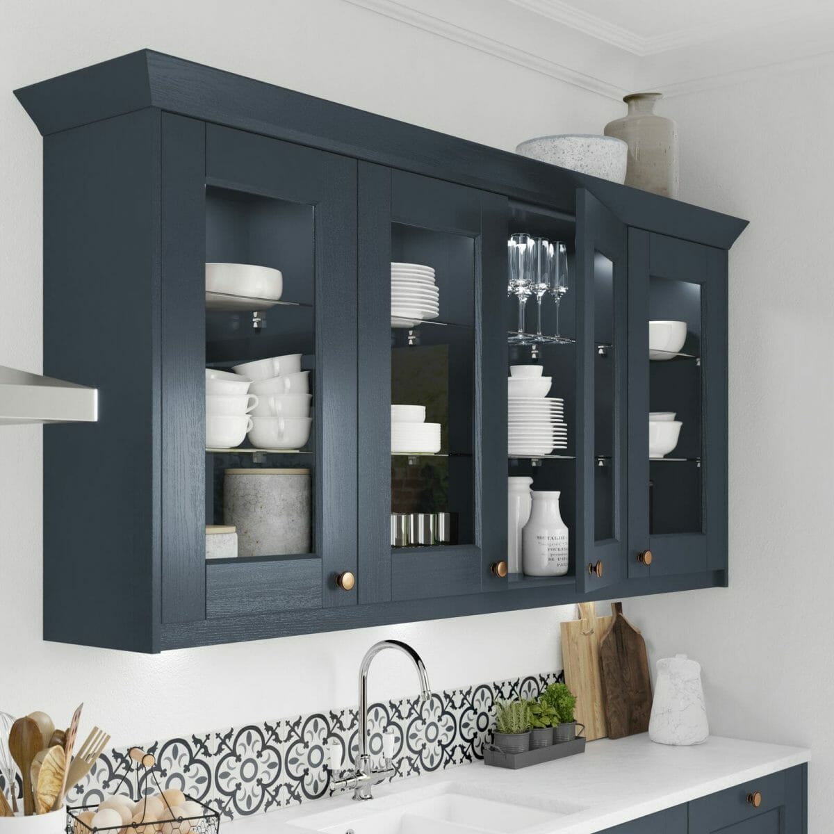 Blue Kitchen Wall Unit
