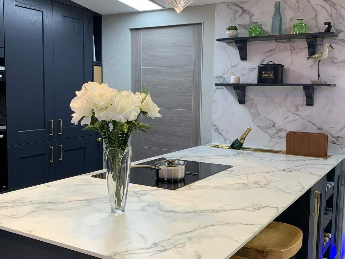 Traditional Kitchen Marble Island